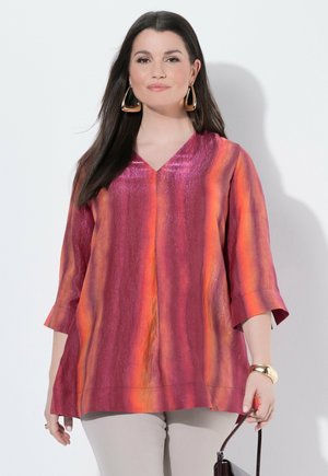 Ulla Popken, GRADIENT STRIPE 3/4 SLEEVE SHIMMER BLOUSE - Blouse - fuchsia pink