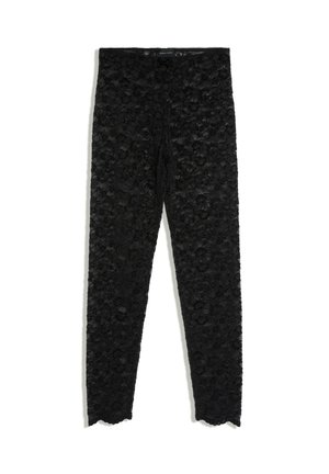 Bershka, LACE - LEGGINGS - Pantalon classique - black