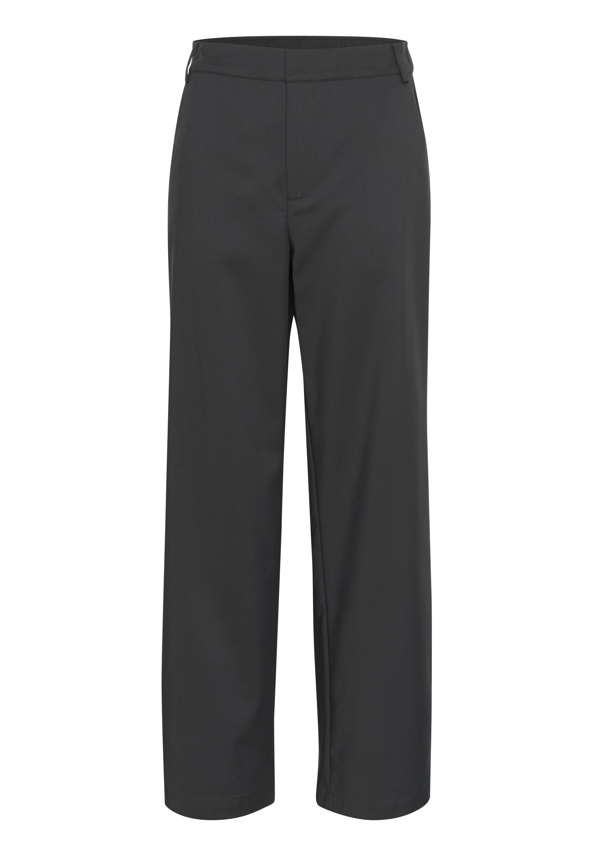 Kaffe LORAINE WIDE - Trousers - black oyster/black - Zalando
