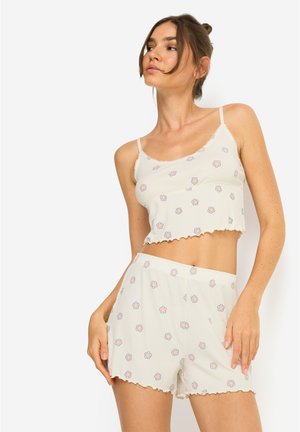 LASCANA, SHORTY SET - Conjunto de pijama - ecru bedruckt