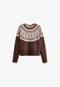 Unselected, berry red fairisle pattern