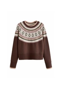 COSY WITH DETAIL - REGULAR FIT - Pulover - berry red fairisle pattern