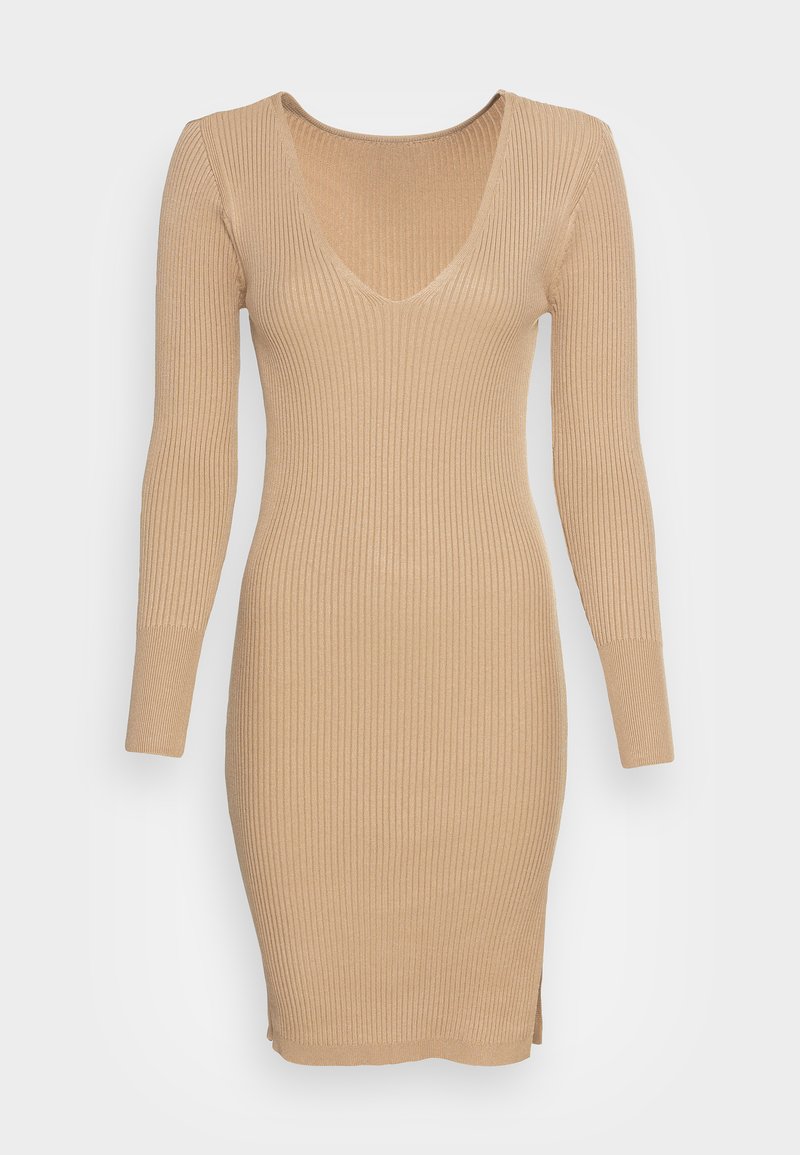 Vila Gebreide jurk beige