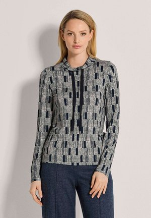 MADELEINE, MADELEINE SHIRT SPORTIVES GRAFIKSHIRT MIT STEHKRAGEN - Blouse - navy   putty