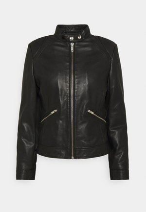BIKER - Leather jacket - black