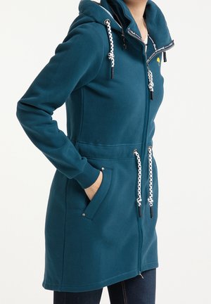 Sweater met rits - teal