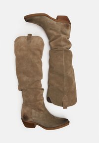 Felmini Kozačky nad kolena - lead grey