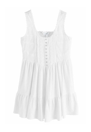 EMBROIDERY CORSET WAIST - Trikotāžas kleita - white