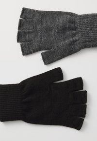 Pier One 2 PACK - Fingerless gloves - black/grey