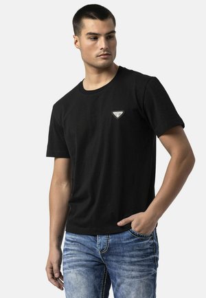 Cipo & Baxx, T-SHIRT MIT RUNDHALS IN REGULAR FIT - T-Shirt basic - schwarz