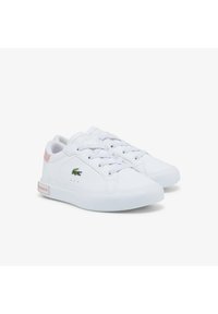 Lacoste POWERCOURT INFANT  ELASTIC LACES UNISEX - Sportcipő - wht/lt pnk