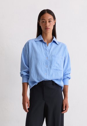 CASUAL FIT LONG SLEEVE STRIPES - Hemdbluse - mid blue offwhite stripe