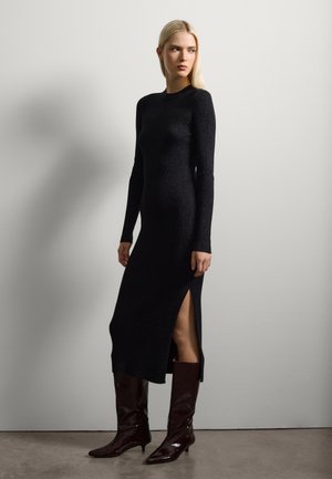 MIDI WITH LUREX. - Robe pull - black