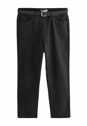 REGULAR FIT - SMART BRUSHED  WITH BELT - Kelnės - black