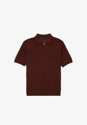 Reiss, REGULAR FIT - SERVAL CHECK-TEXTURE SHORT-SLEEVE POLO JUMPER. - Poloshirt - bordeaux