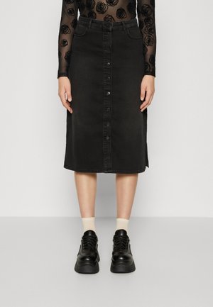 A-snit nederdel - black denim