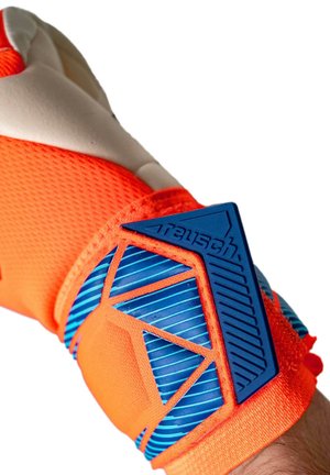 Reusch, TORWARTHANDSCHUHE ATTRAKT GOLD X NC UNISEX - Målmandshandsker - shocking orange blue