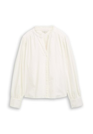 TOM TAILOR, BLOUSE FEMININE CORD SHAPE - Button-down blouse - whisper white