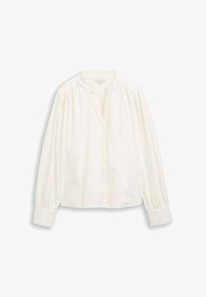TOM TAILOR, BLOUSE FEMININE CORD SHAPE - Button-down blouse - whisper white