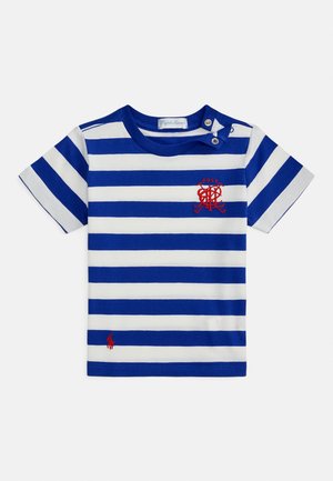 CREST STRIPED COTTON TEE 0-2Y - T-shirts print - new sapphire/white
