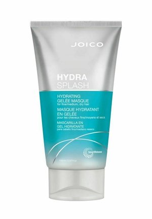 Joico Hydra Splash Hydrating Gelée Masque i en 150 ml tub. Har en silverfärgad topp, turkos bas och vit text. Lättviktig gelstruktur.