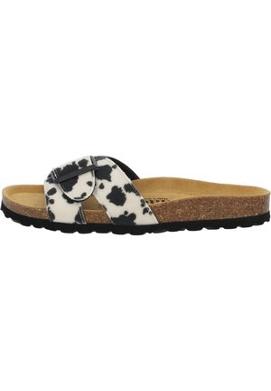 TINOS WESTERN - Pantolette flach - kuh schwarz