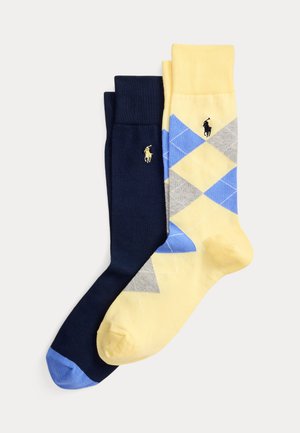 Polo Ralph Lauren ARGYLE TROUSER SOCK 2-PACK - Nogavice - yellow/dark blue