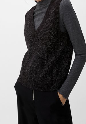 Striktrøje - mottled black