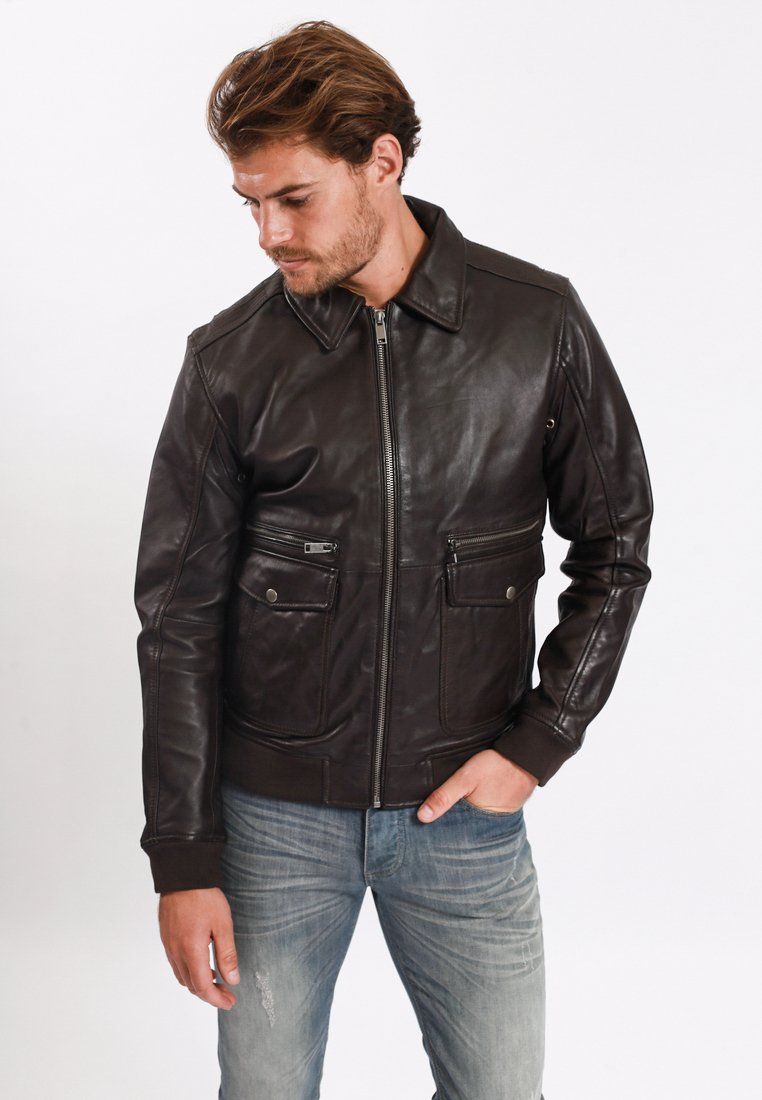 Lee Cooper Leren jas bruin