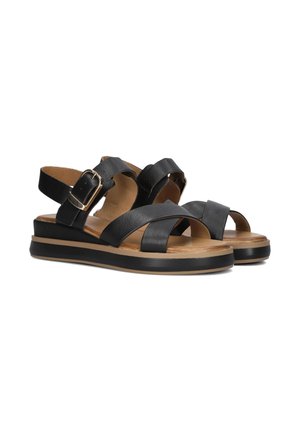 Sandalen met sleehak - black