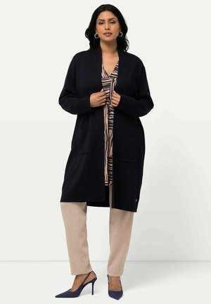 Ulla Popken LONG OPEN FRONT SWEATER - Kardigan - dark blue