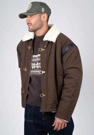 PROHIBITED, VARSITY DUFFLE JACKET UNISEX - Light jacket - brown