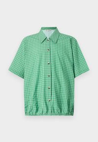SEERSUCKER CHECK BALLOON SHIRT OVERSIZED - Skjorta - green