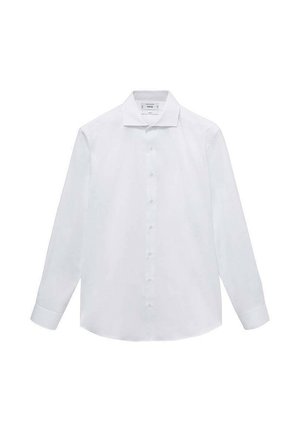 Witte longsleeve shirt van gladde katoen. Heeft een klassieke kraag en een knoopsluiting aan de voorkant met een schone, ongepatroneerde design.