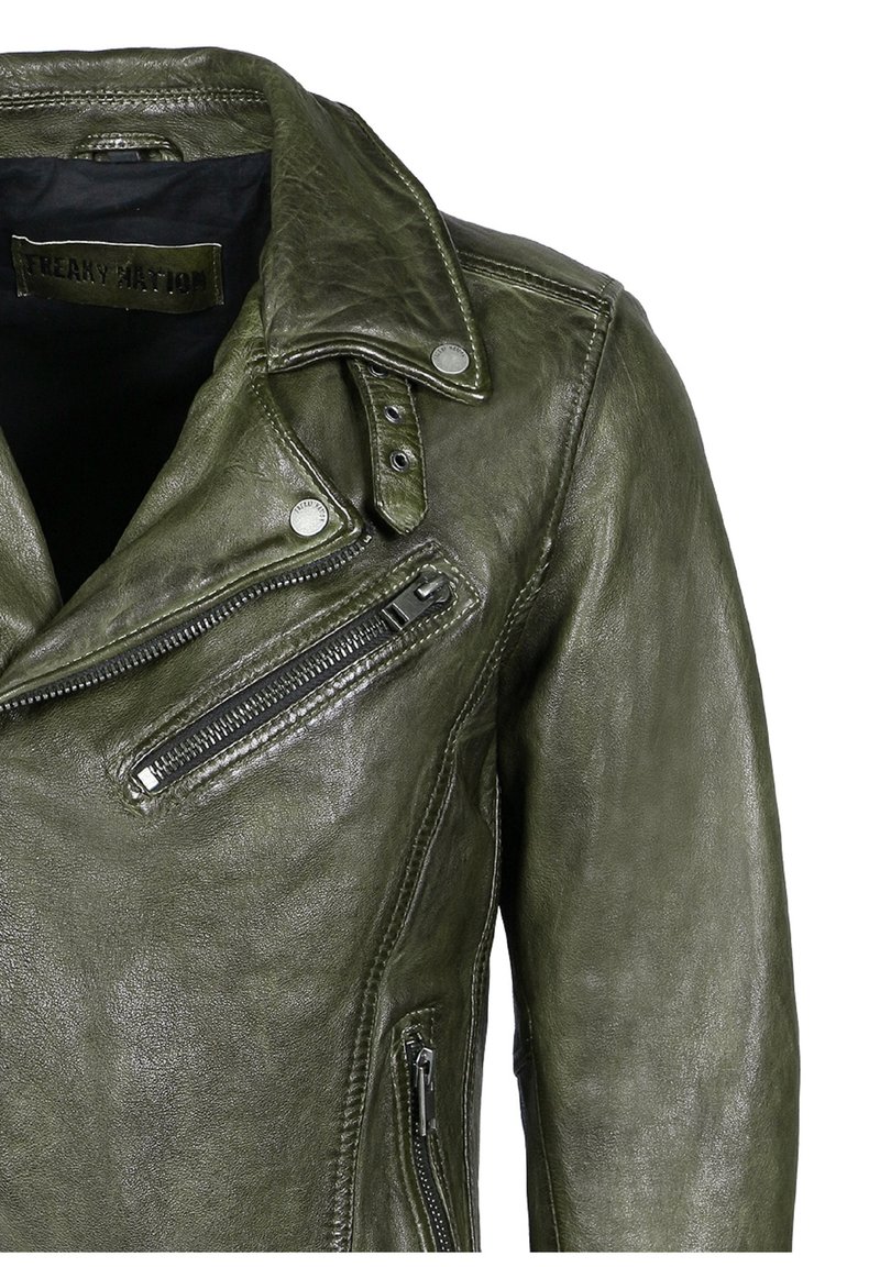 Freaky Nation SHORT LEAN Lederjacke barbour green/grün