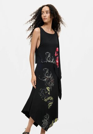 Desigual, ASYMMETRIC MIDI DRESS - Vestito lungo - black