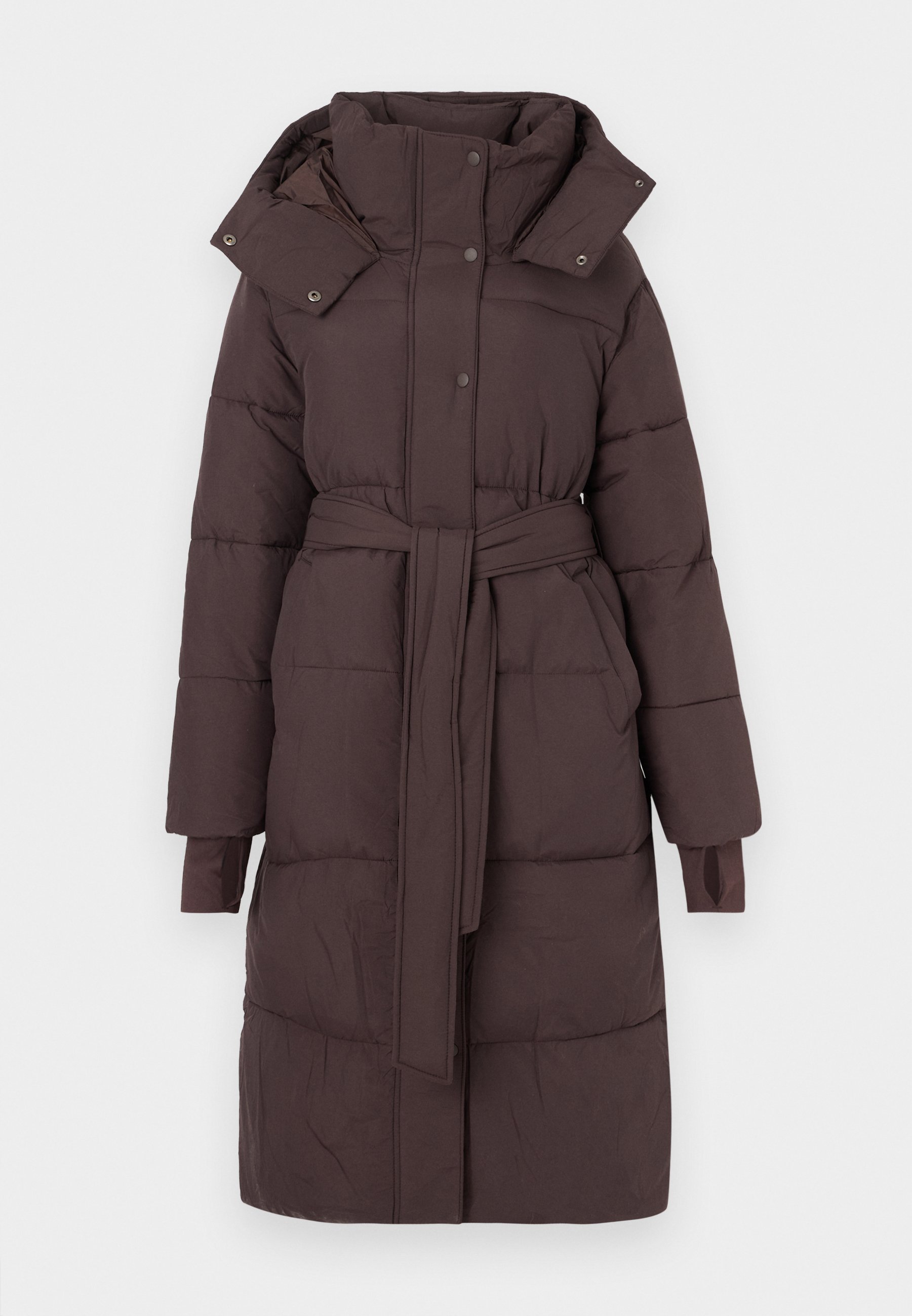 GAP PUFFER TIE WAIST LONG - Zimní kabát - terra brown