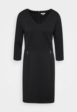 DRESS WITH ZIP POCKETS - Jerseykjole - deep black