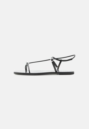 Loeffler Randall LARA STRAPPY FLAT WITH BALL - Σανδάλια τύπου T - black