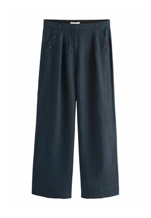 BUTTON WIDE LEG - Kelnės - navy blue