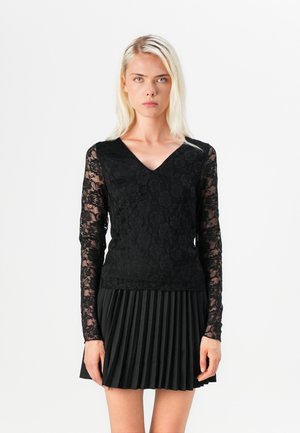 VMIBEN V NECK - Hosszú ujjú felső - black