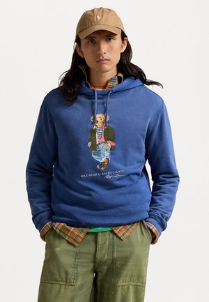 POLO BEAR GARMENT-DYED HOODIE - Sudadera - iris blu
