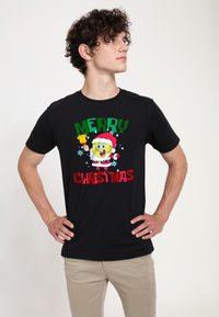 Henry Tiger SPONGEBOB SQUAREPANTS MERRY CHRISTMAS SANTA SPONGEBOB - T-shirt z nadrukiem