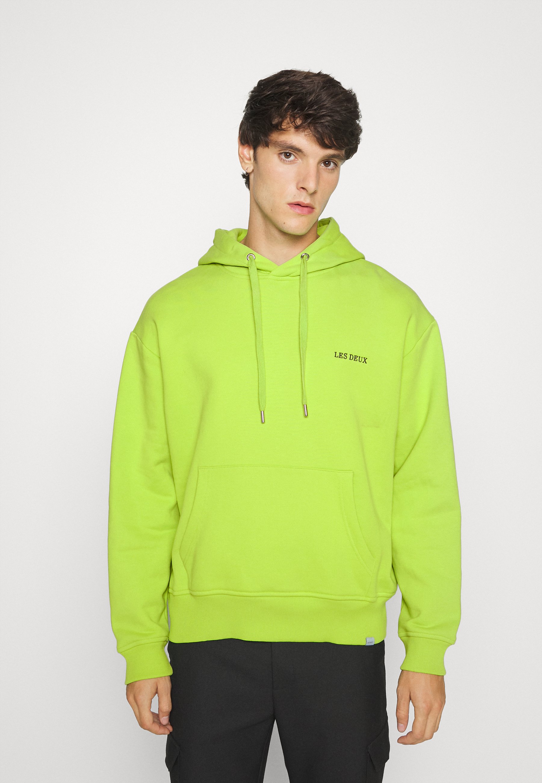 white and lime green hoodie