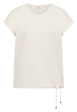 Cecil, T-SHIRT MIT WAFFEL-STRUKTUR - T-shirt imprimé - vanilla white