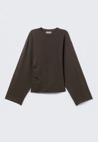 RUCHED LONG-SLEEVED T-SHIRT - T-shirt à manches longues - brown dark