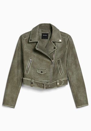 FADED BELTED - Bunda z umělé kůže - dark grey