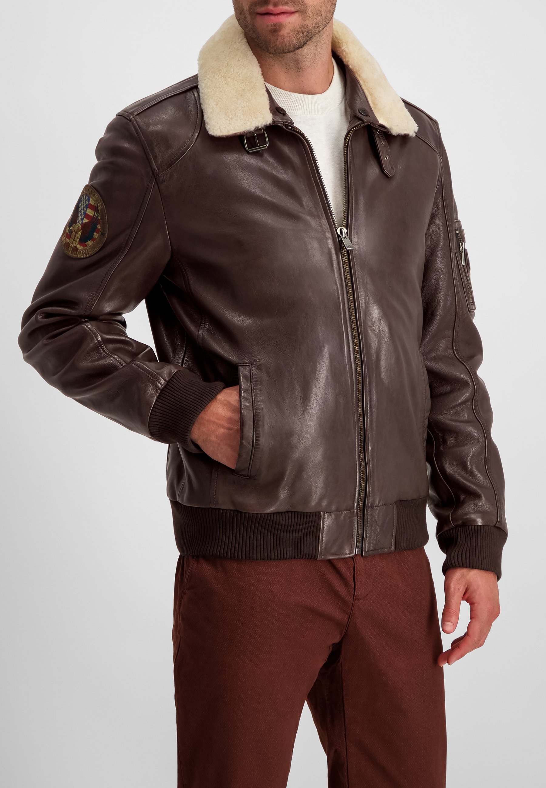 Milestone MS TOM - Leather jacket - dunkelbraun/dark brown - Zalando