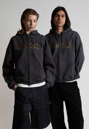 Wasted Paris CHEETAH ZIP HOODIE UNISEX - Φούτερ με φερμουάρ - old black
