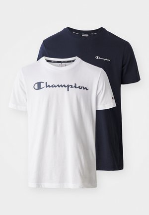 TEE SMALL AND BIG LOGO 2 PACK - Osnovna majica kratkih rukava - dark blue/white